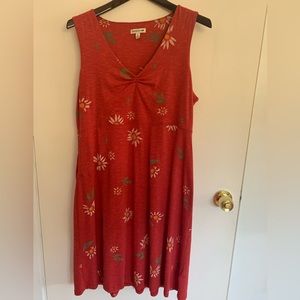 Toad & Co, red sundress with flowers, size XL